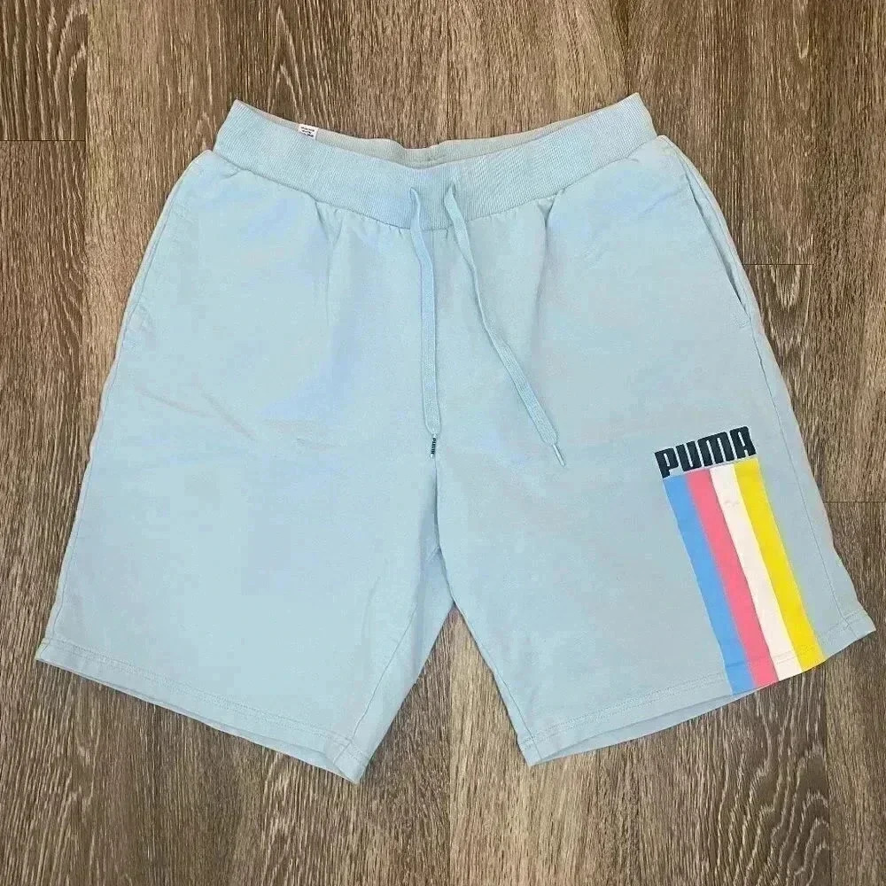 Mens Puma Light Blue Celebration Sweat Shorts - L